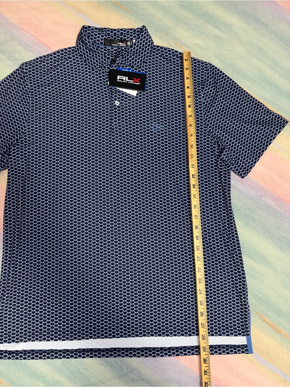 RLX Ralph Lauren Golf Wicking Performance Polo Shirt Navy Blue Men's size L NWT